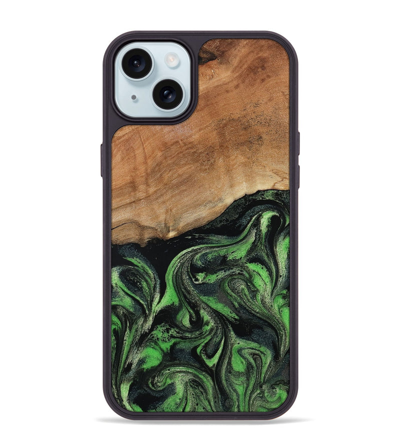iPhone 15 Plus Wood Phone Case - Alannah (Green, 801531)