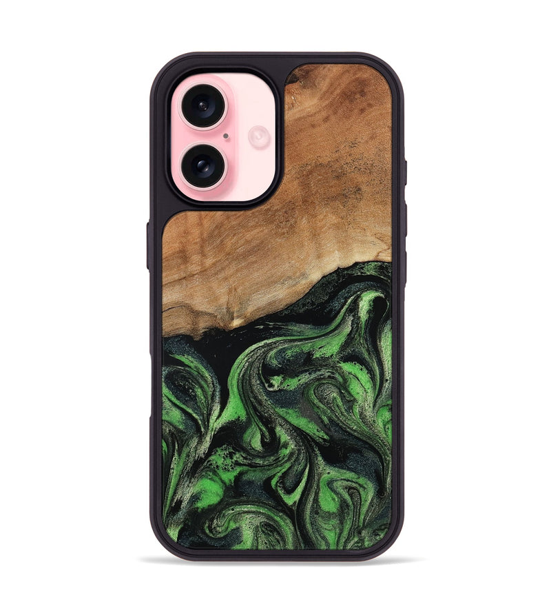 iPhone 16 Wood Phone Case - Alannah (Green, 801531)