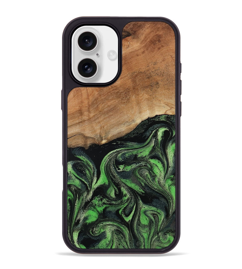 iPhone 16 Plus Wood Phone Case - Alannah (Green, 801531)