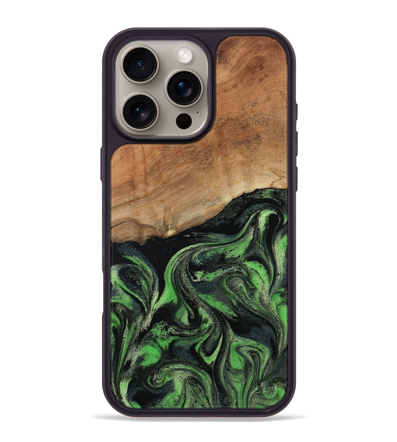 iPhone 16 Pro Max Wood Phone Case - Alannah (Green, 801531)