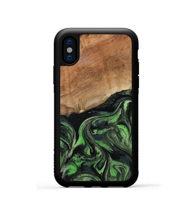 iPhone Xs Wood Phone Case - Alannah (Green, 801531)