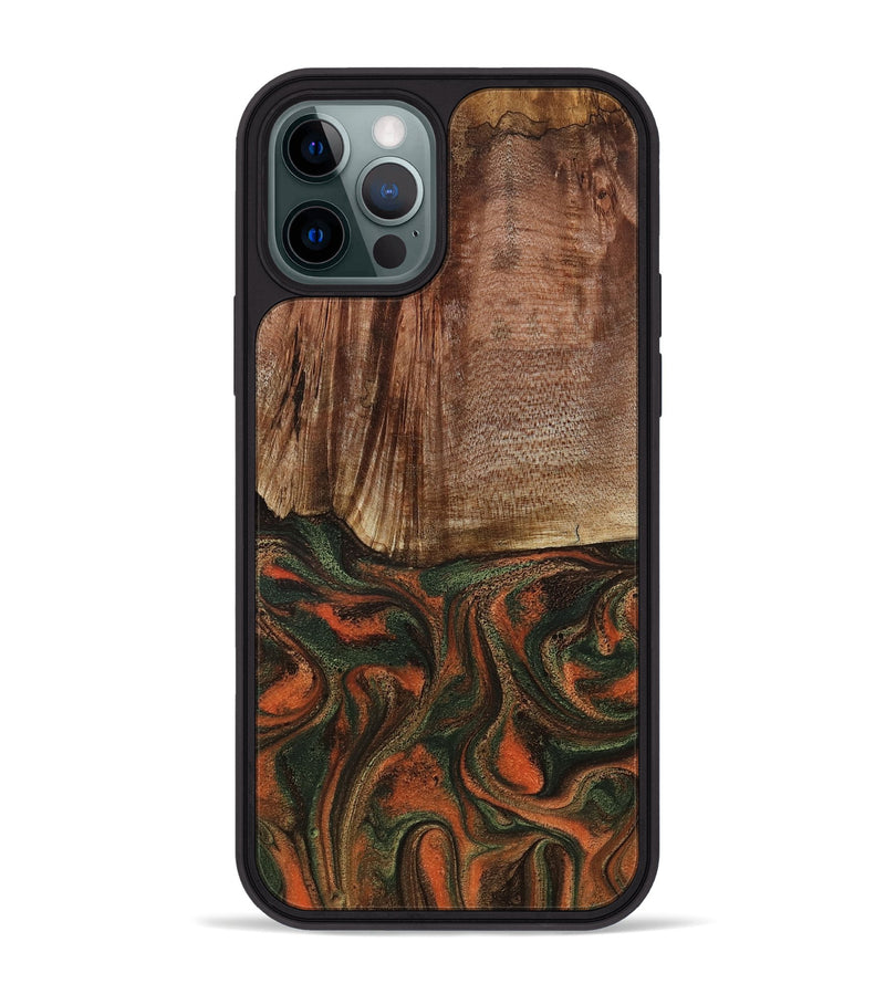 iPhone 12 Pro Max Wood Phone Case - Justus (Green, 801532)