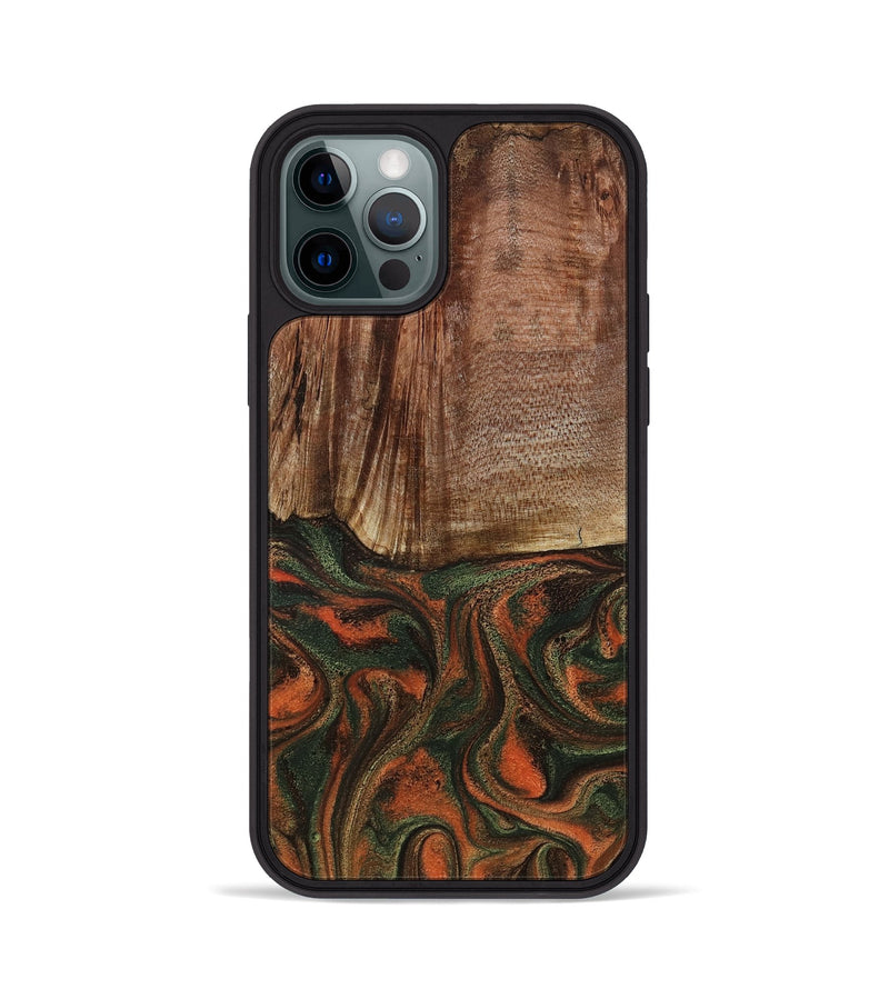 iPhone 12 Pro Wood Phone Case - Justus (Green, 801532)