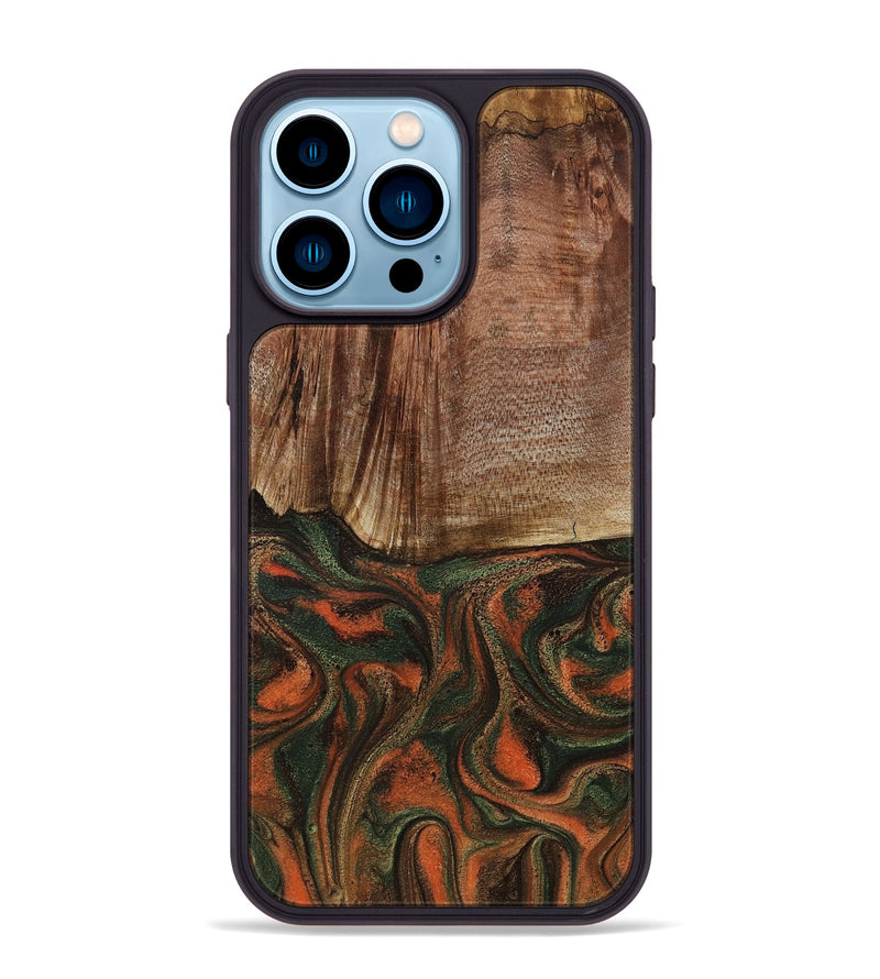 iPhone 14 Pro Max Wood Phone Case - Justus (Green, 801532)