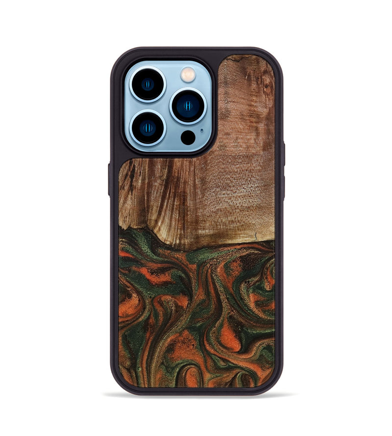 iPhone 14 Pro Wood Phone Case - Justus (Green, 801532)