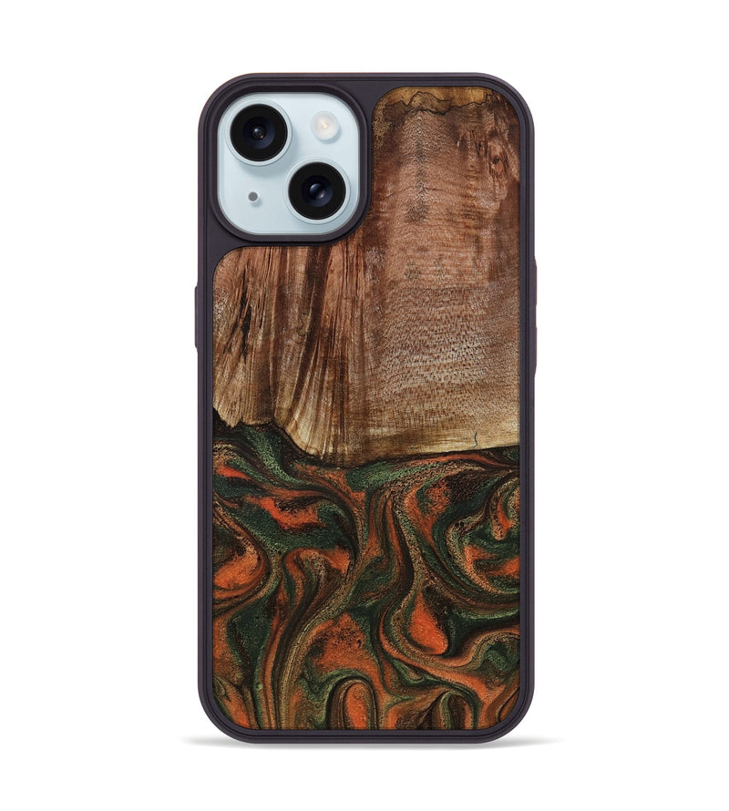 iPhone 15 Wood Phone Case - Justus (Green, 801532)