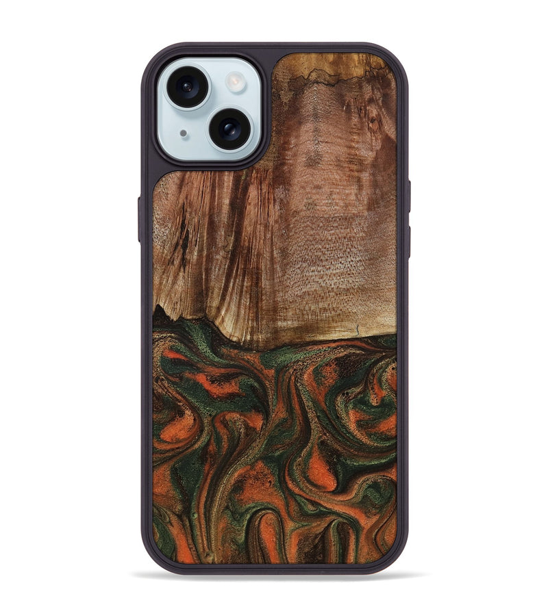 iPhone 15 Plus Wood Phone Case - Justus (Green, 801532)