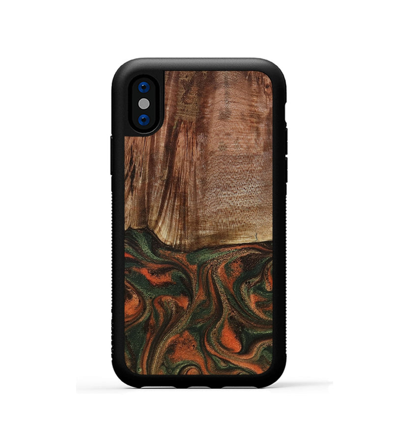 iPhone Xs Wood Phone Case - Justus (Green, 801532)