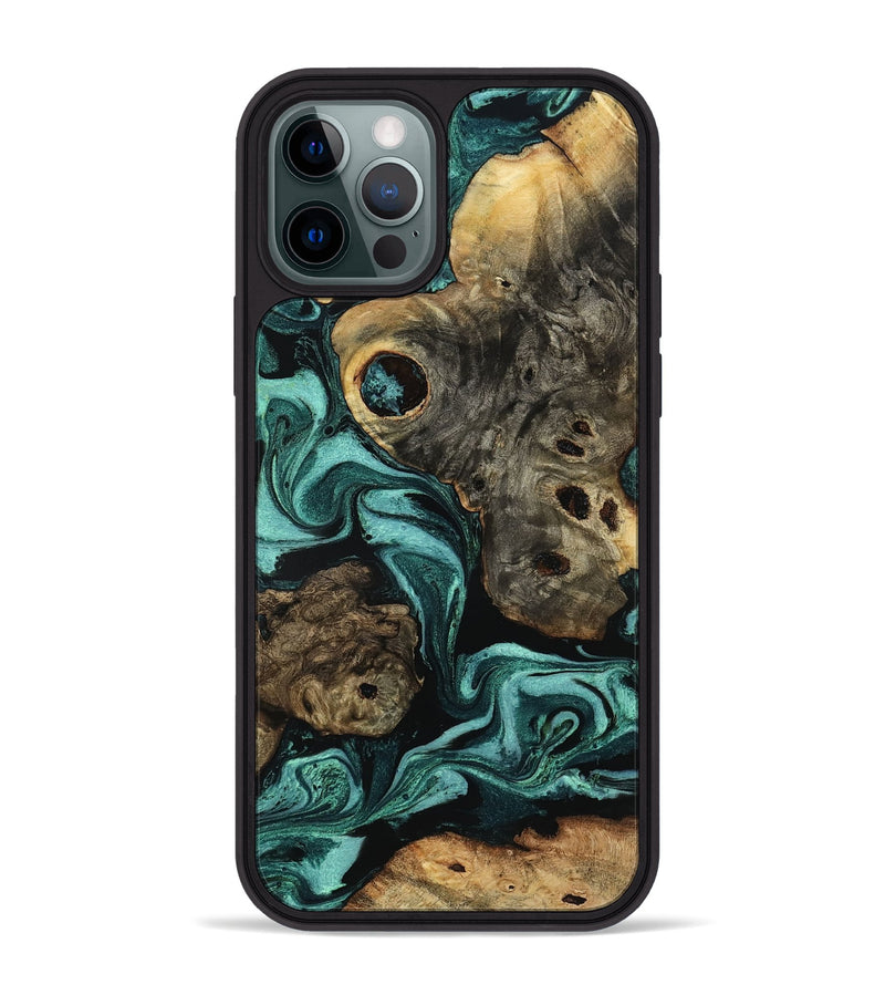 iPhone 12 Pro Max Wood Phone Case - Laney (Green, 801535)