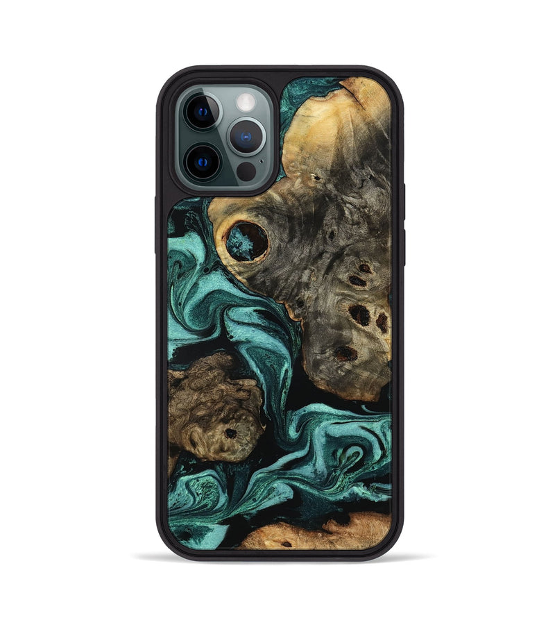 iPhone 12 Pro Wood Phone Case - Laney (Green, 801535)
