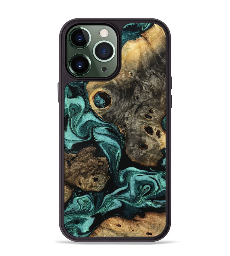 iPhone 13 Pro Max Wood Phone Case - Laney (Green, 801535)