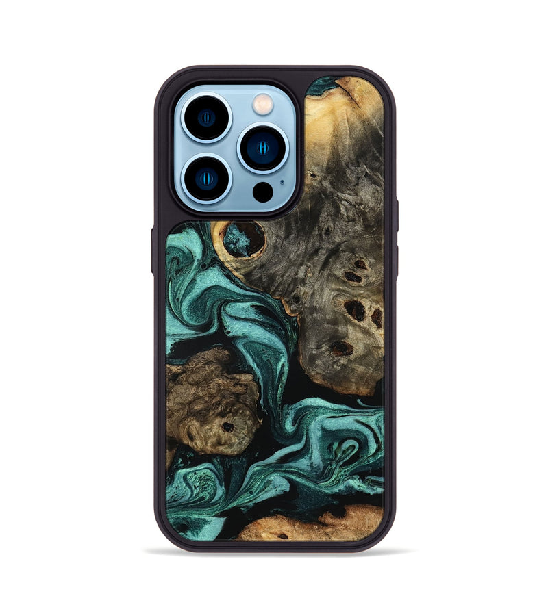 iPhone 14 Pro Wood Phone Case - Laney (Green, 801535)