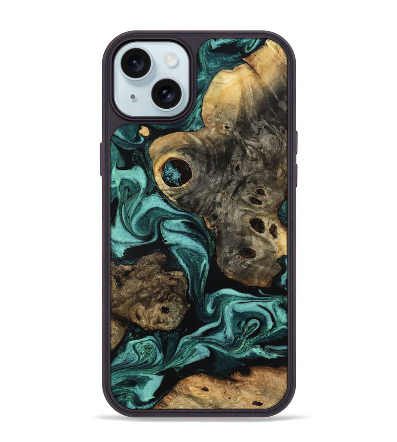 iPhone 15 Plus Wood Phone Case - Laney (Green, 801535)