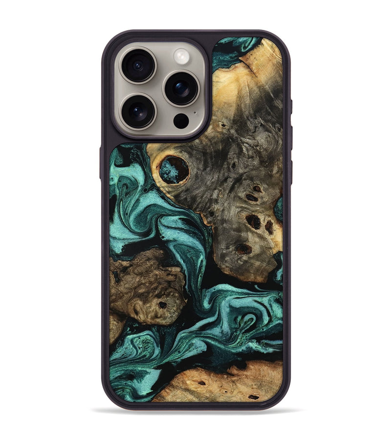 iPhone 15 Pro Max Wood Phone Case - Laney (Green, 801535)
