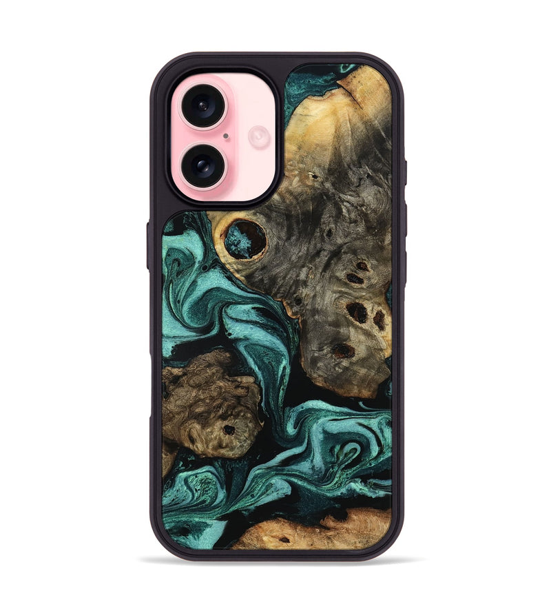 iPhone 16 Wood Phone Case - Laney (Green, 801535)