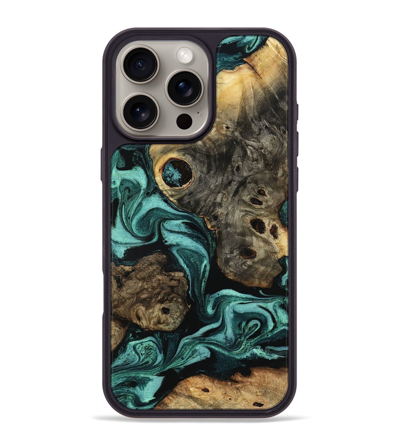 iPhone 16 Pro Max Wood Phone Case - Laney (Green, 801535)