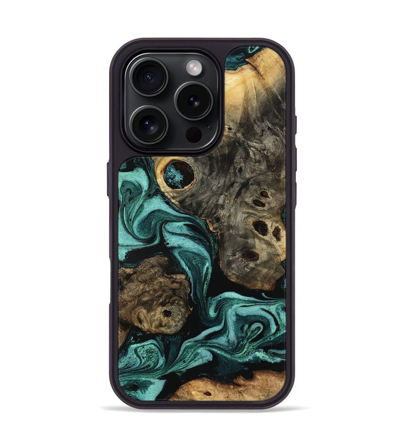 iPhone 16 Pro Wood Phone Case - Laney (Green, 801535)