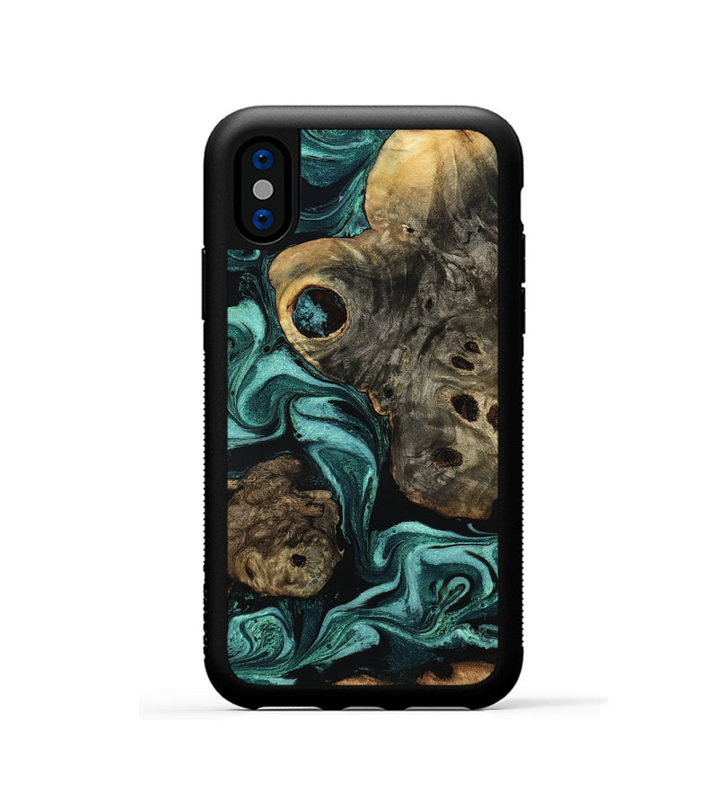 iPhone Xs Wood Phone Case - Laney (Green, 801535)