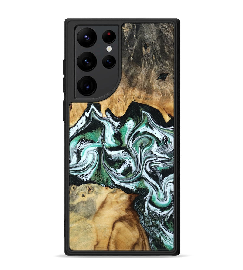 Galaxy S22 Ultra Wood Phone Case - Lorine (Green, 801536)