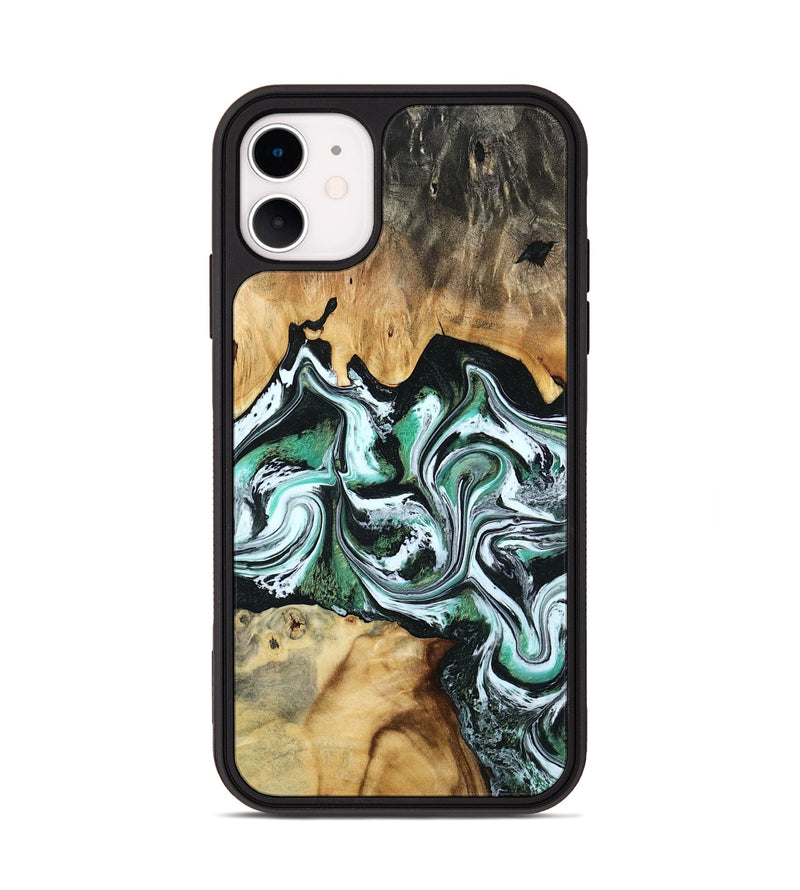iPhone 11 Wood Phone Case - Lorine (Green, 801536)