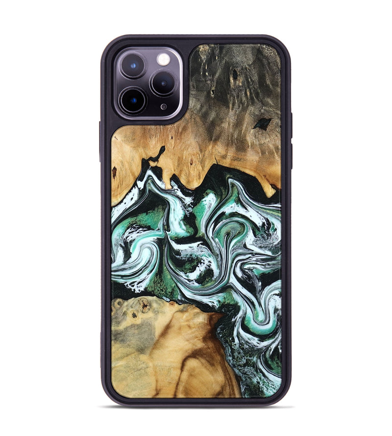 iPhone 11 Pro Max Wood Phone Case - Lorine (Green, 801536)