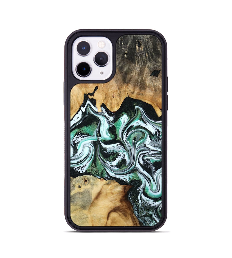 iPhone 11 Pro Wood Phone Case - Lorine (Green, 801536)