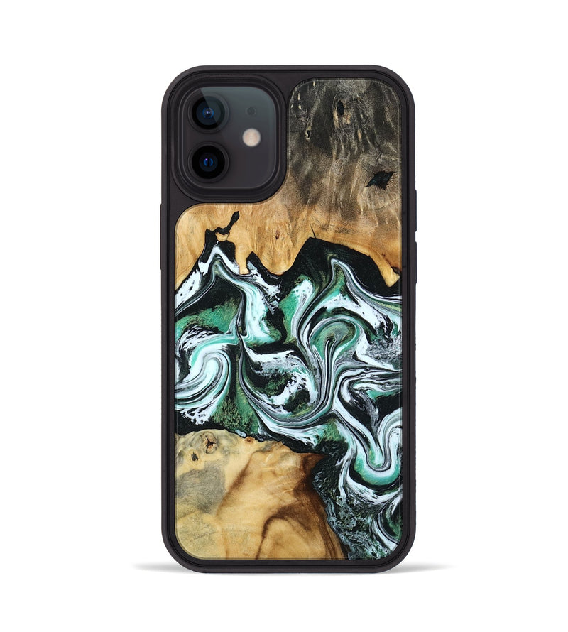 iPhone 12 Wood Phone Case - Lorine (Green, 801536)