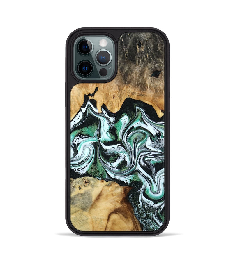 iPhone 12 Pro Wood Phone Case - Lorine (Green, 801536)