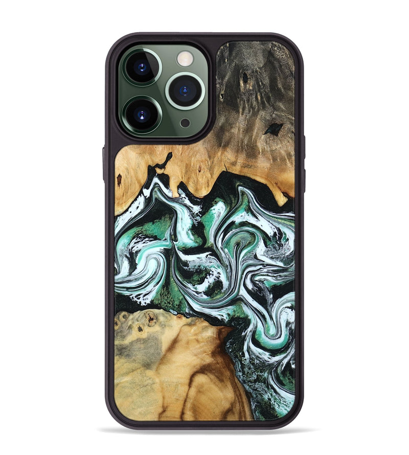 iPhone 13 Pro Max Wood Phone Case - Lorine (Green, 801536)