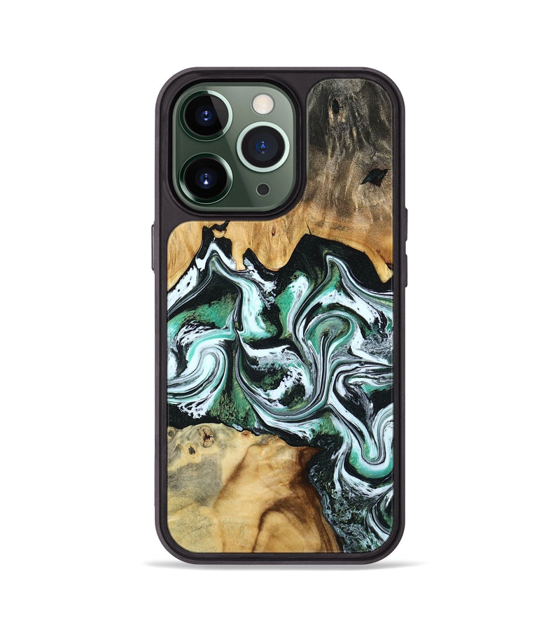iPhone 13 Pro Wood Phone Case - Lorine (Green, 801536)