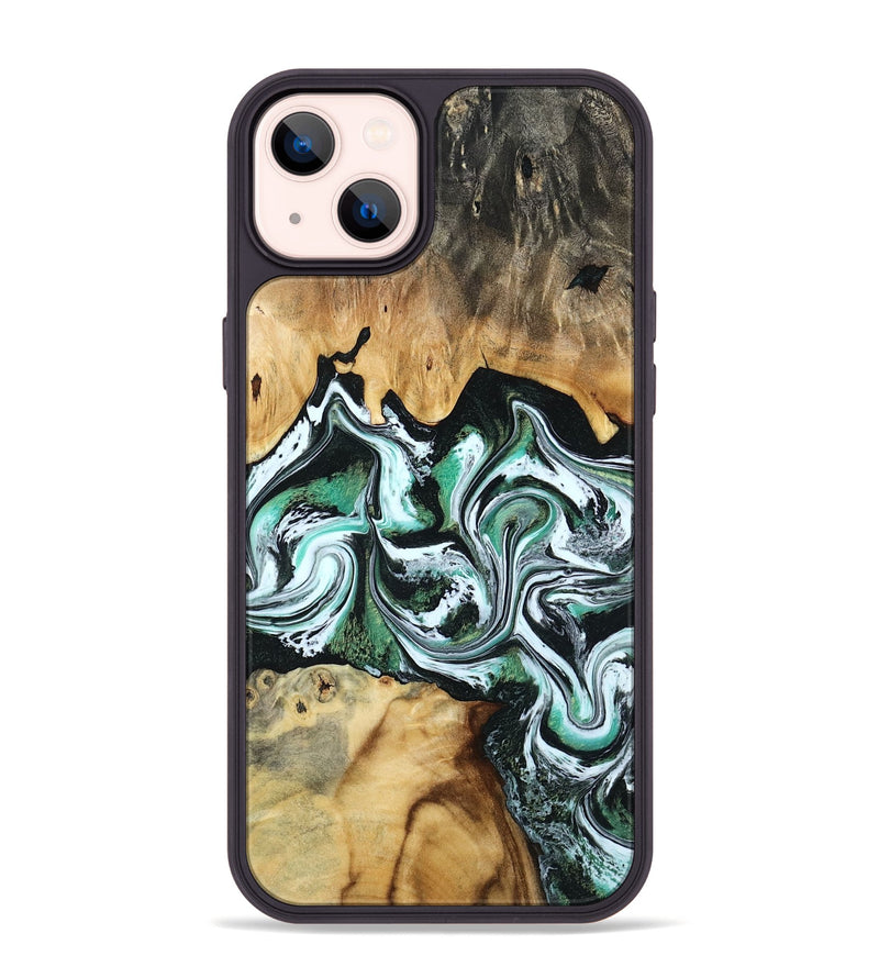 iPhone 14 Plus Wood Phone Case - Lorine (Green, 801536)
