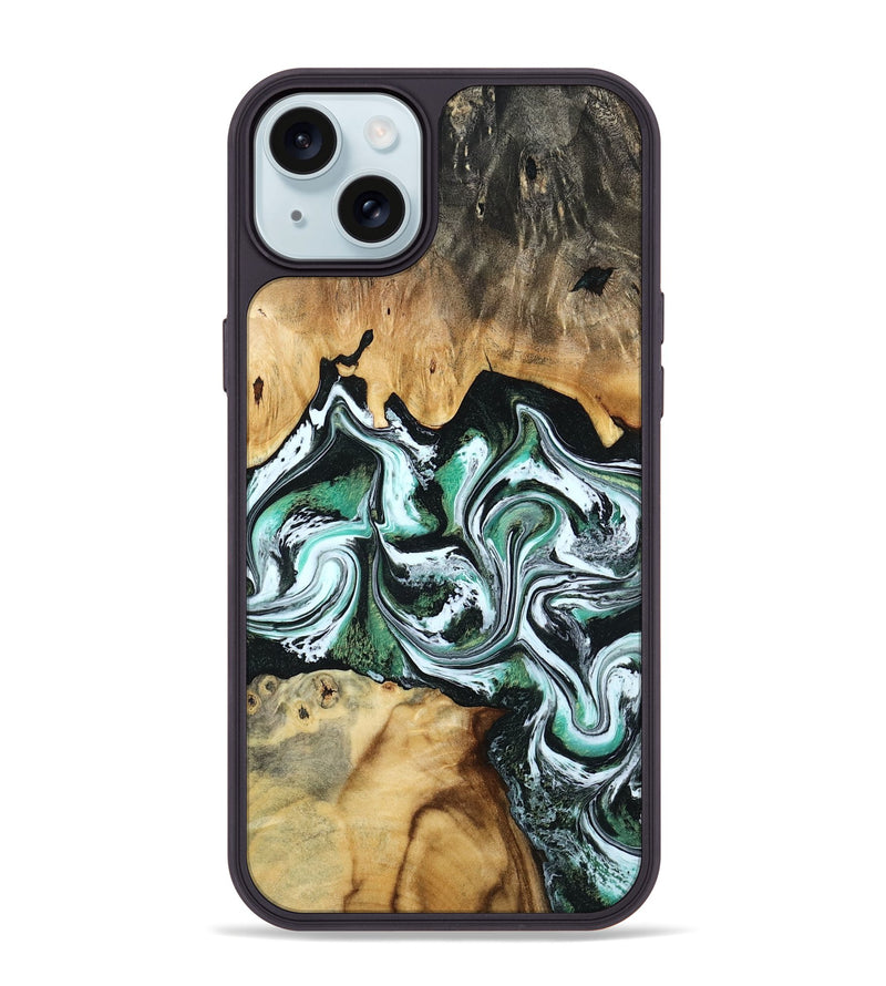 iPhone 15 Plus Wood Phone Case - Lorine (Green, 801536)