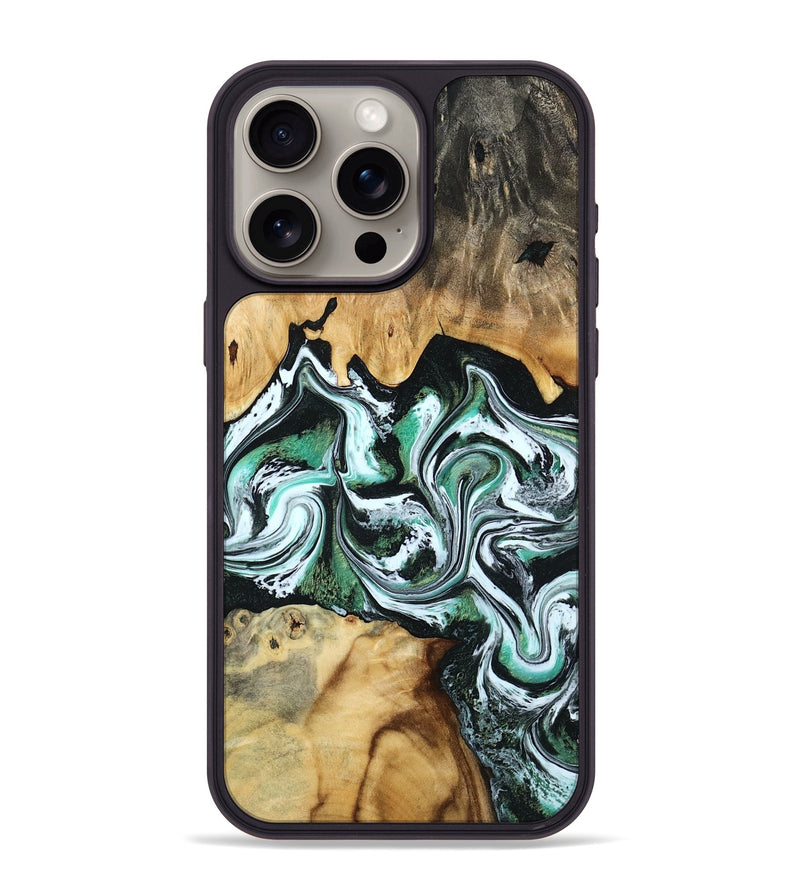 iPhone 15 Pro Max Wood Phone Case - Lorine (Green, 801536)
