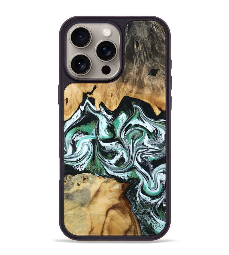 iPhone 16 Pro Max Wood Phone Case - Lorine (Green, 801536)