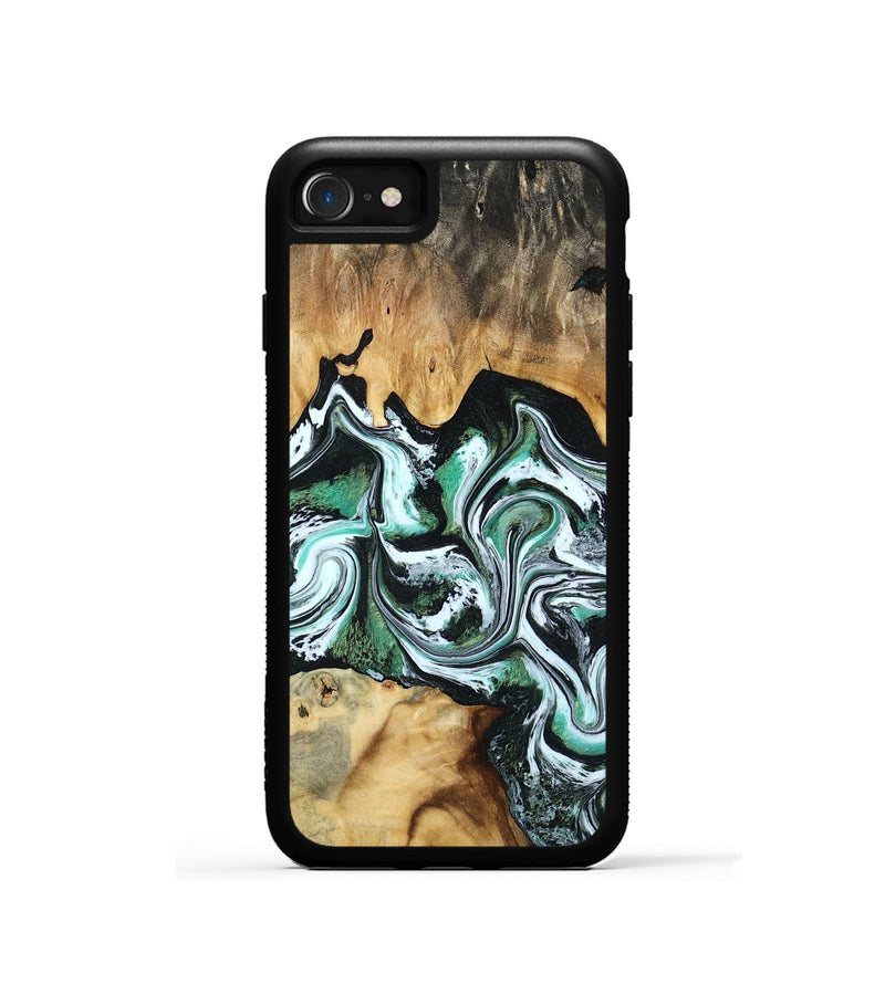 iPhone SE Wood Phone Case - Lorine (Green, 801536)