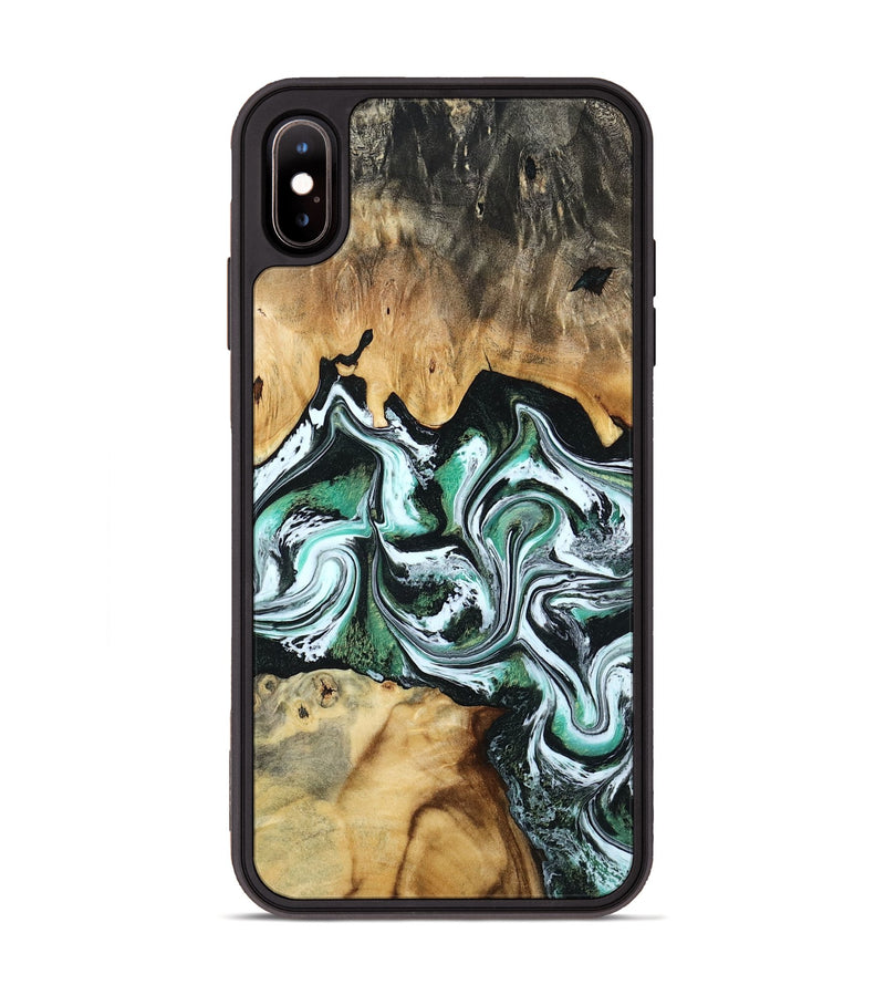 iPhone Xs Max Wood Phone Case - Lorine (Green, 801536)