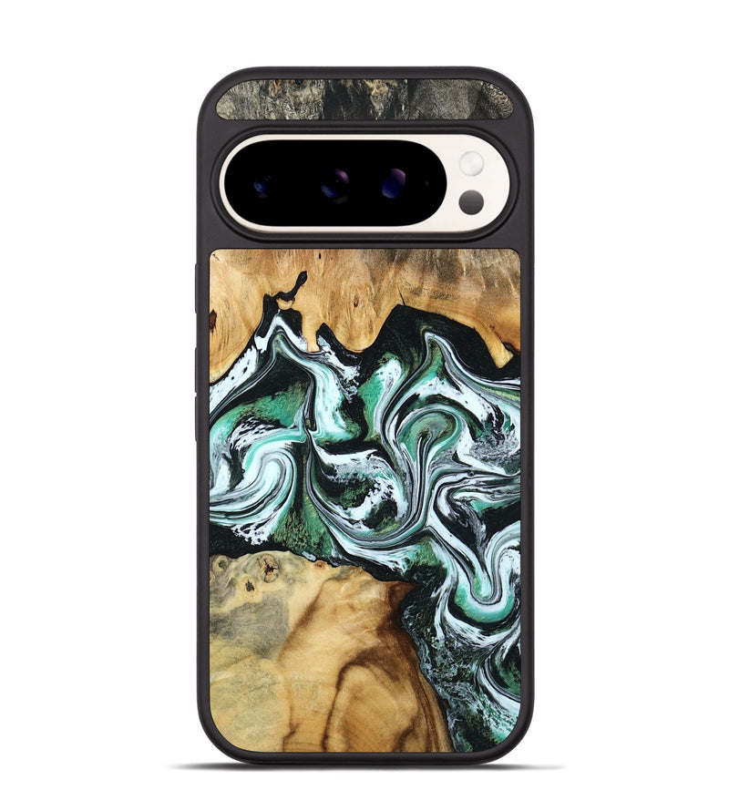 Pixel 9 Pro Wood Phone Case - Lorine (Green, 801536)