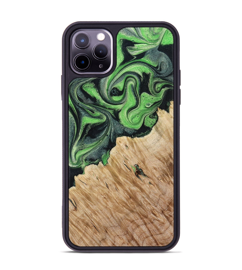 iPhone 11 Pro Max Wood Phone Case - August (Green, 801537)