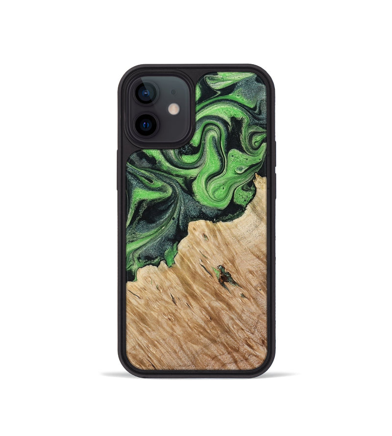iPhone 12 mini Wood Phone Case - August (Green, 801537)