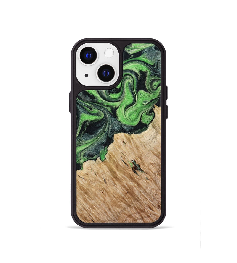 iPhone 13 mini Wood Phone Case - August (Green, 801537)
