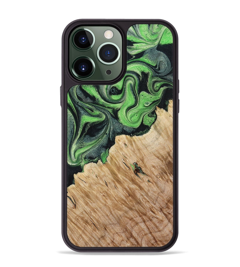 iPhone 13 Pro Max Wood Phone Case - August (Green, 801537)