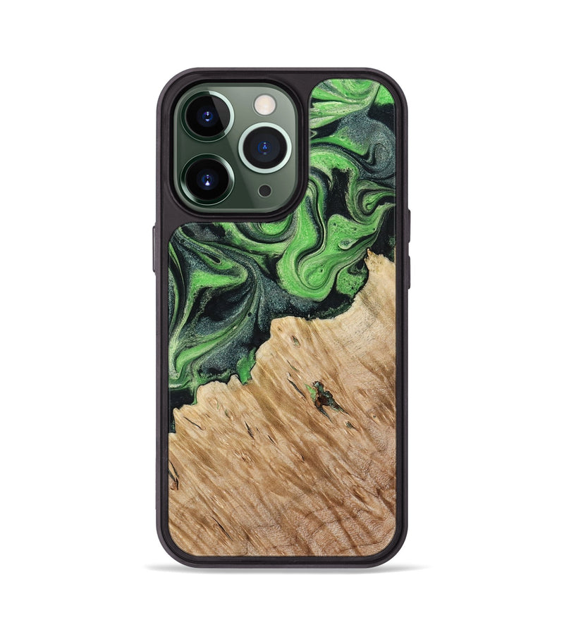 iPhone 13 Pro Wood Phone Case - August (Green, 801537)