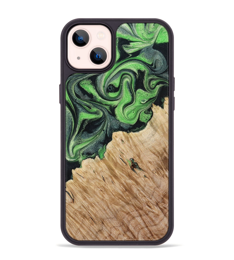 iPhone 14 Plus Wood Phone Case - August (Green, 801537)