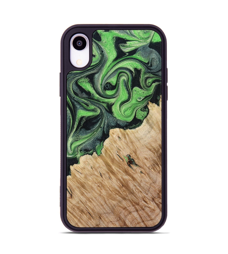 iPhone Xr Wood Phone Case - August (Green, 801537)