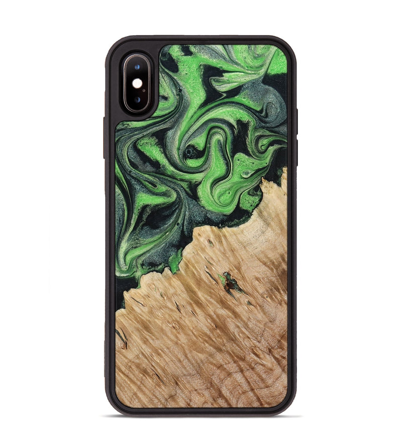 iPhone Xs Max Wood Phone Case - August (Green, 801537)