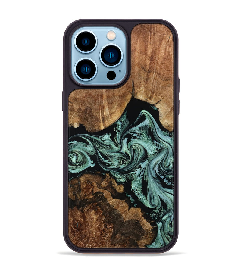 iPhone 14 Pro Max Wood Phone Case - Ashlyn (Green, 801538)