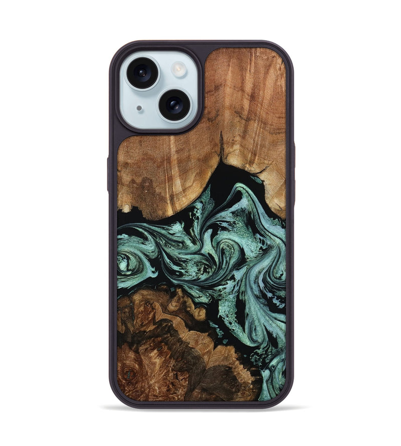 iPhone 15 Wood Phone Case - Ashlyn (Green, 801538)