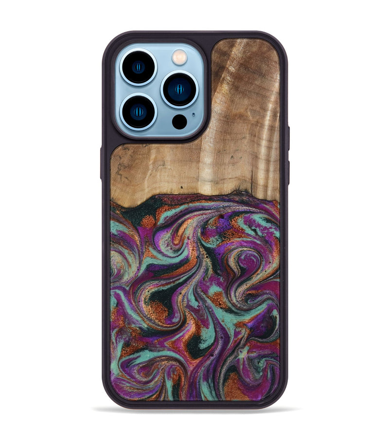 iPhone 14 Pro Max Wood Phone Case - Meghann (Green, 801539)