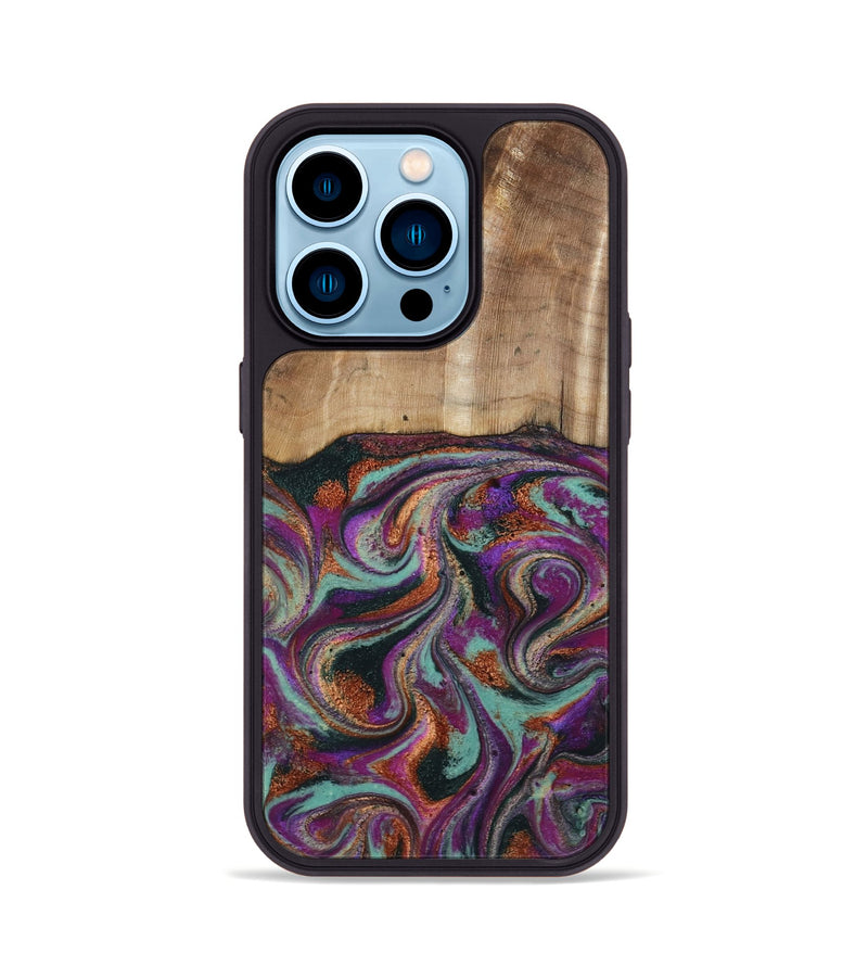 iPhone 14 Pro Wood Phone Case - Meghann (Green, 801539)