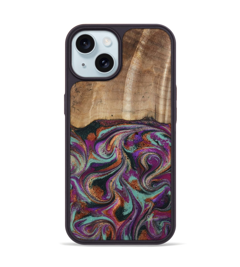 iPhone 15 Wood Phone Case - Meghann (Green, 801539)